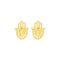 14k Yellow Gold Polished Hand of Hamsa Post Earrings